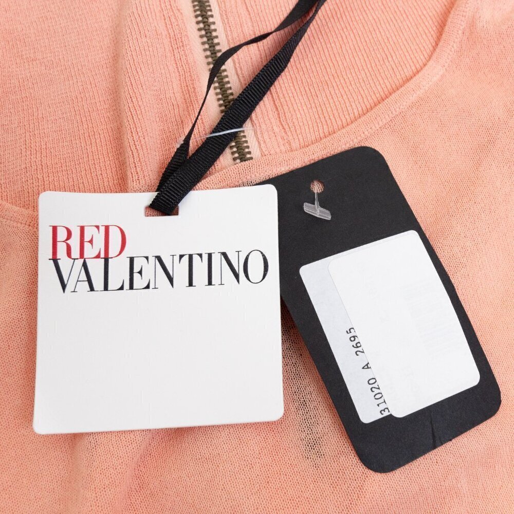 Red Valentino Top Ruffle Lace Asymmetrical Knit Pullover Made in Italy - Picture 6 of 16